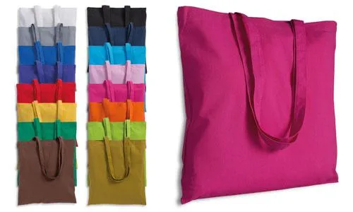 Shopper in cotone in tanti colori diversi, pronte per la stampa del logo